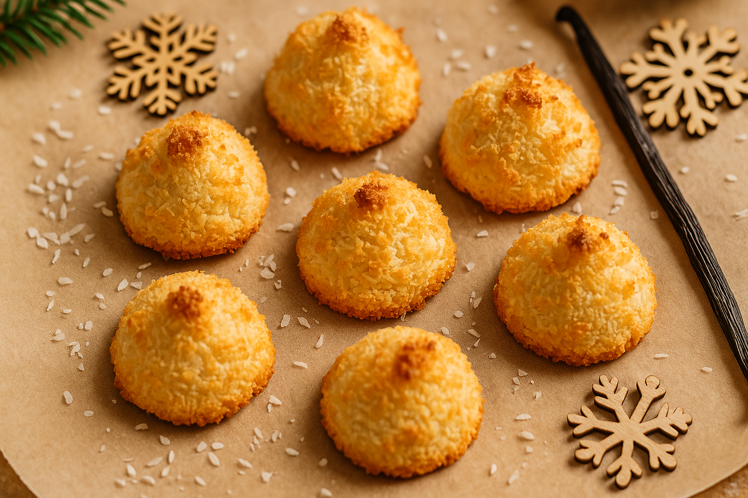 Kokosmakronen mit Vanille & Mandelprotein proteinreich