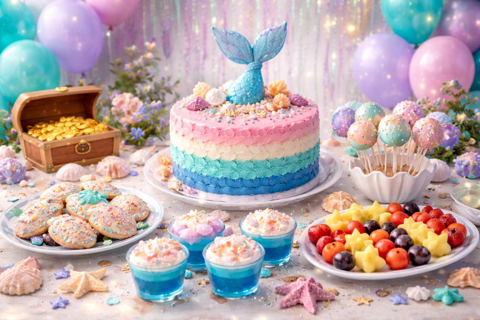 Meerjungfrauen Geburtstag Kuchen