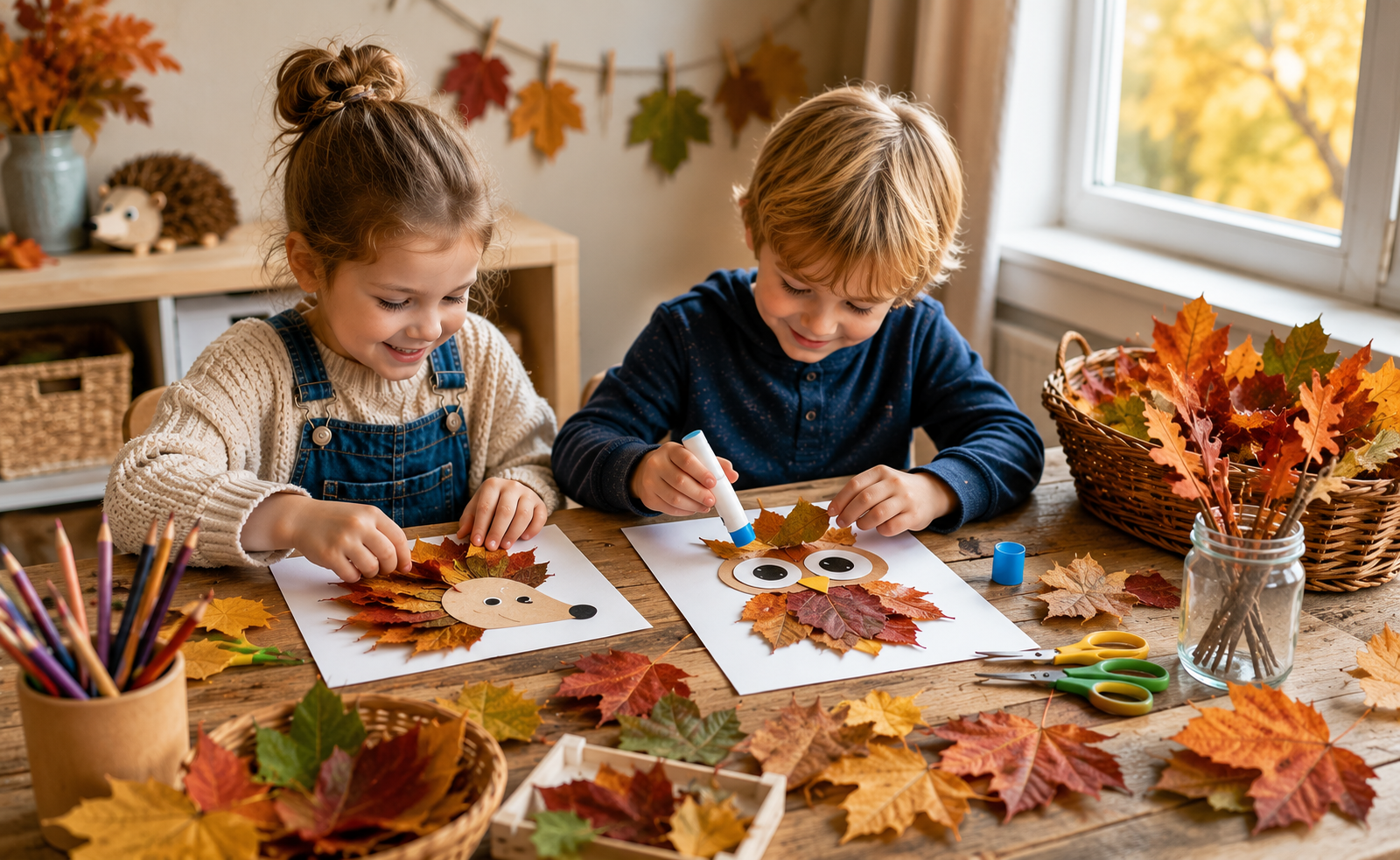 Blätter basteln Kinder